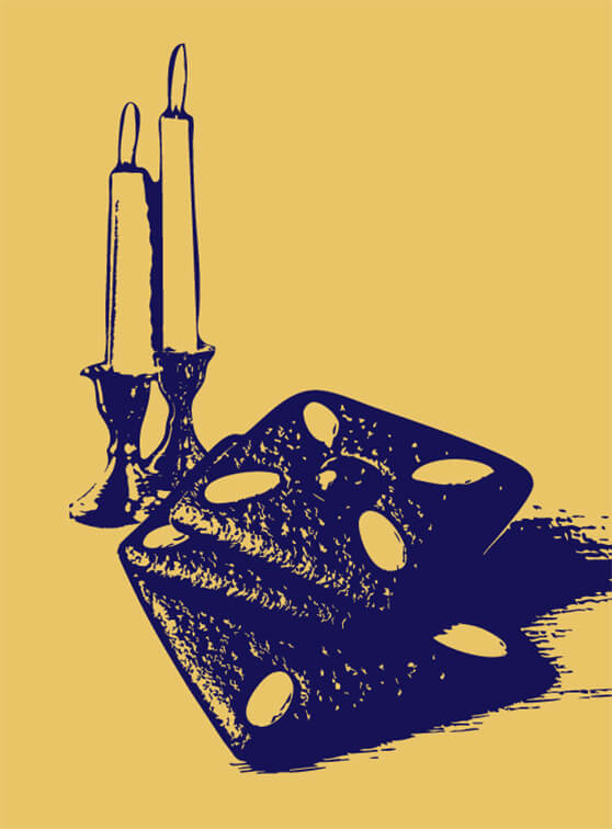 Illustration Kerzen und Lebkuchen